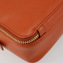 PRADA Shoulder Bag Saffiano leather Orange Gold Auth 186385V-12