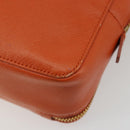 PRADA Shoulder Bag Saffiano leather Orange Gold Auth 186385V-13