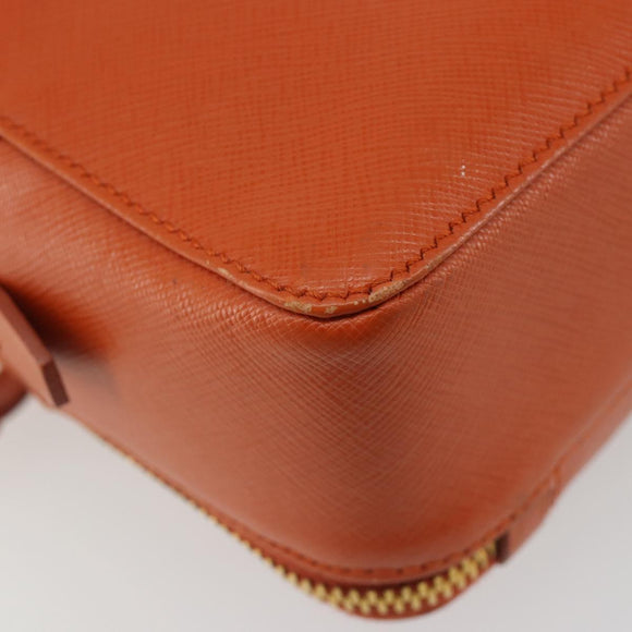 PRADA Shoulder Bag Saffiano leather Orange Gold Auth 186385V