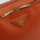 PRADA Shoulder Bag Saffiano leather Orange Gold Auth 186385V-16