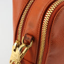 PRADA Shoulder Bag Saffiano leather Orange Gold Auth 186385V-17