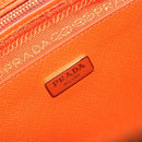 PRADA Shoulder Bag Saffiano leather Orange Gold Auth 186385V-18