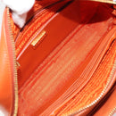 PRADA Shoulder Bag Saffiano leather Orange Gold Auth 186385V-19