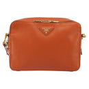 PRADA Shoulder Bag Saffiano leather Orange Gold Auth 186385V-2