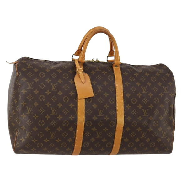 LOUIS VUITTON Monogram Keepall 55 Boston Bag M41424 LV Auth 186387A