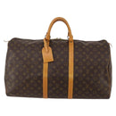 LOUIS VUITTON Monogram Keepall 55 Boston Bag M41424 LV Auth 186387A-2