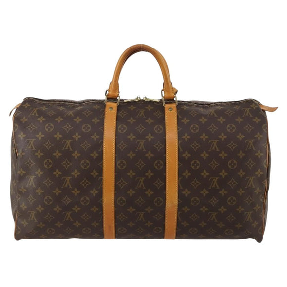 LOUIS VUITTON Monogram Keepall 55 Boston Bag M41424 LV Auth 186387A