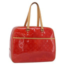 LOUIS VUITTON Monogram Vernis Sutton Hand Bag Red Rouge M91080 LV Auth 186400-1