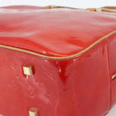 LOUIS VUITTON Monogram Vernis Sutton Hand Bag Red Rouge M91080 LV Auth 186400-16