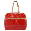 LOUIS VUITTON Monogram Vernis Sutton Hand Bag Red Rouge M91080 LV Auth 186400-13
