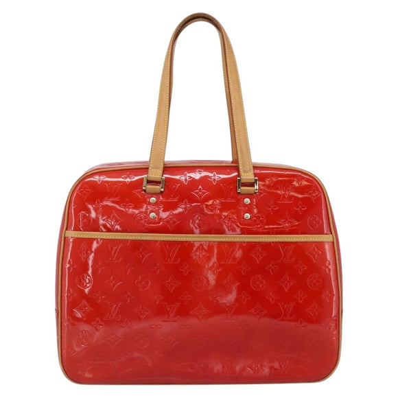 LOUIS VUITTON Monogram Vernis Sutton Hand Bag Red Rouge M91080 LV Auth 186400