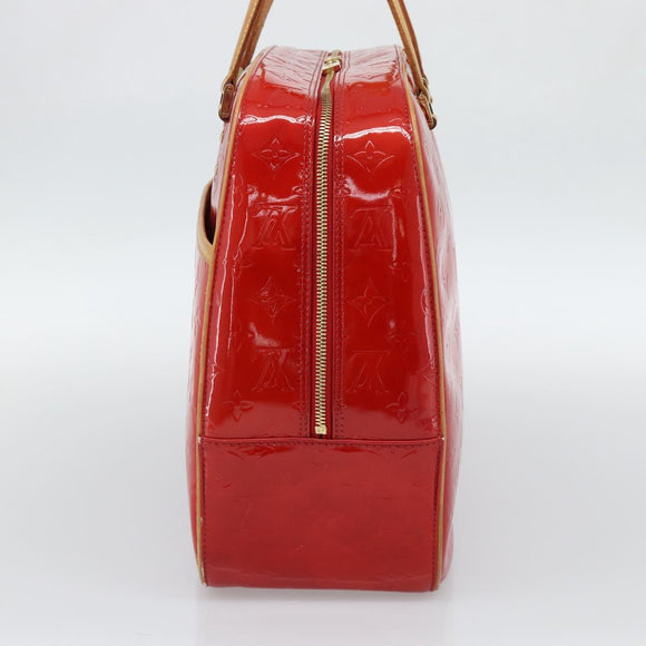 LOUIS VUITTON Monogram Vernis Sutton Hand Bag Red Rouge M91080 LV Auth 186400