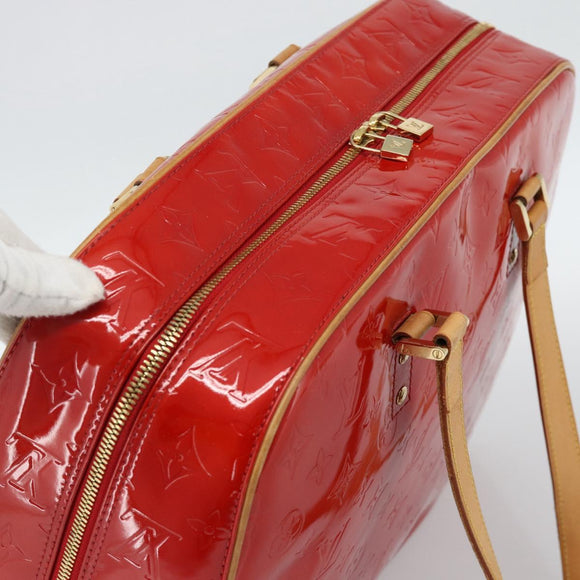 LOUIS VUITTON Monogram Vernis Sutton Hand Bag Red Rouge M91080 LV Auth 186400