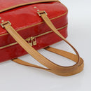 LOUIS VUITTON Monogram Vernis Sutton Hand Bag Red Rouge M91080 LV Auth 186400-7