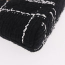 CHANEL Matelasse Chain Shoulder Bag Tweed Black Gold CC Auth 186402M-14