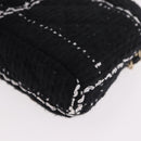 CHANEL Matelasse Chain Shoulder Bag Tweed Black Gold CC Auth 186402M-15