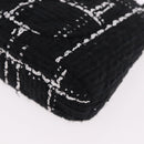CHANEL Matelasse Chain Shoulder Bag Tweed Black Gold CC Auth 186402M-17
