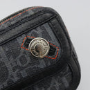 Christian Dior Trotter Canvas Flight Pouch Black Silver Auth 186406-8