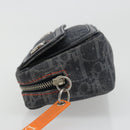 Christian Dior Trotter Canvas Flight Pouch Black Silver Auth 186406-4