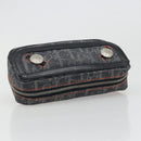 Christian Dior Trotter Canvas Flight Pouch Black Silver Auth 186406-5