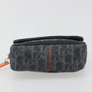 Christian Dior Trotter Canvas Flight Pouch Black Silver Auth 186406-6