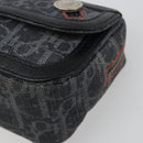 Christian Dior Trotter Canvas Flight Pouch Black Silver Auth 186406-7