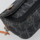 Christian Dior Trotter Canvas Flight Pouch Black Silver Auth 186406-14