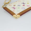 LOUIS VUITTON Monogram Multicolor Pochette Cles Purse White M92655 Auth 186408-14