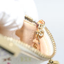 LOUIS VUITTON Monogram Multicolor Pochette Cles Purse White M92655 Auth 186408-12