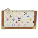 LOUIS VUITTON Monogram Multicolor Pochette Cles Purse White M92655 Auth 186408-13
