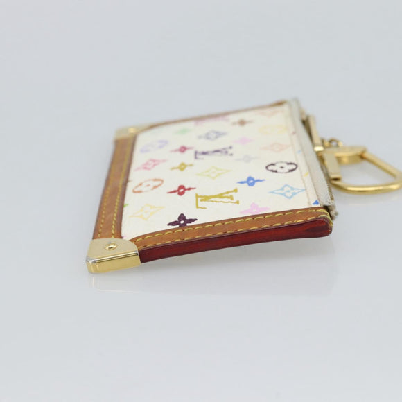 LOUIS VUITTON Monogram Multicolor Pochette Cles Purse White M92655 Auth 186408
