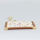 LOUIS VUITTON Monogram Multicolor Pochette Cles Purse White M92655 Auth 186408-7