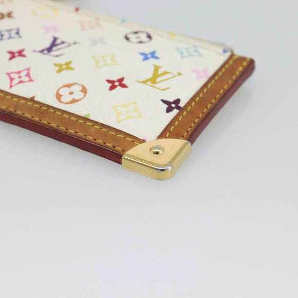 LOUIS VUITTON Monogram Multicolor Pochette Cles Purse White M92655 Auth 186408