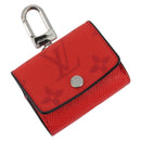 LOUIS VUITTON Tiger Lama Monogram Earphone case Red M77284 Auth 186410M-1