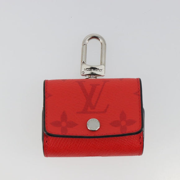 LOUIS VUITTON Tiger Lama Monogram Earphone case Red M77284 Auth 186410M