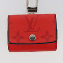LOUIS VUITTON Tiger Lama Monogram Earphone case Red M77284 Auth 186410M-4