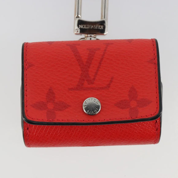 LOUIS VUITTON Tiger Lama Monogram Earphone case Red M77284 Auth 186410M