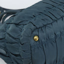 PRADA Gathered Hand Bag Nylon 2way Green Gold Auth 186425V-16
