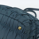 PRADA Gathered Hand Bag Nylon 2way Green Gold Auth 186425V-17