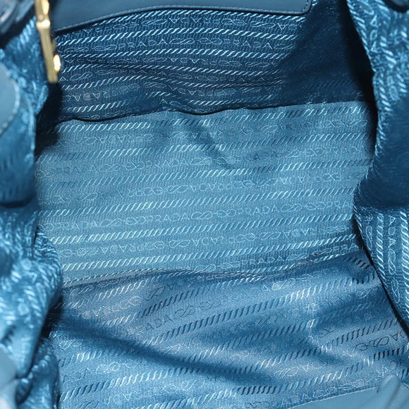 PRADA Gathered Hand Bag Nylon 2way Green Gold Auth 186425V