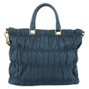 PRADA Gathered Hand Bag Nylon 2way Green Gold Auth 186425V-2