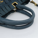 PRADA Gathered Hand Bag Nylon 2way Green Gold Auth 186425V-7
