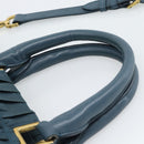 PRADA Gathered Hand Bag Nylon 2way Green Gold Auth 186425V-14
