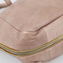 PRADA Hand Bag Vittero Dino Leather Pink Gold Silver Auth 186426V-14