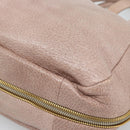 PRADA Hand Bag Vittero Dino Leather Pink Gold Silver Auth 186426V-15