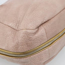 PRADA Hand Bag Vittero Dino Leather Pink Gold Silver Auth 186426V-16