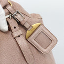 PRADA Hand Bag Vittero Dino Leather Pink Gold Silver Auth 186426V-17