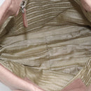 PRADA Hand Bag Vittero Dino Leather Pink Gold Silver Auth 186426V-10