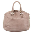 PRADA Hand Bag Vittero Dino Leather Pink Gold Silver Auth 186426V-2