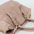 PRADA Hand Bag Vittero Dino Leather Pink Gold Silver Auth 186426V-6